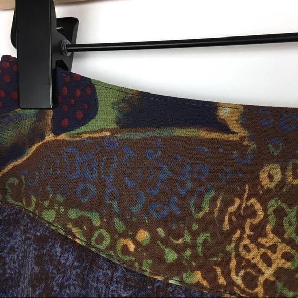 VINTAGE Skirt Dorothy Schoelen Platinum Maxi Midi Wrap Retro Tropical Size 10 - Picture 9 of 13